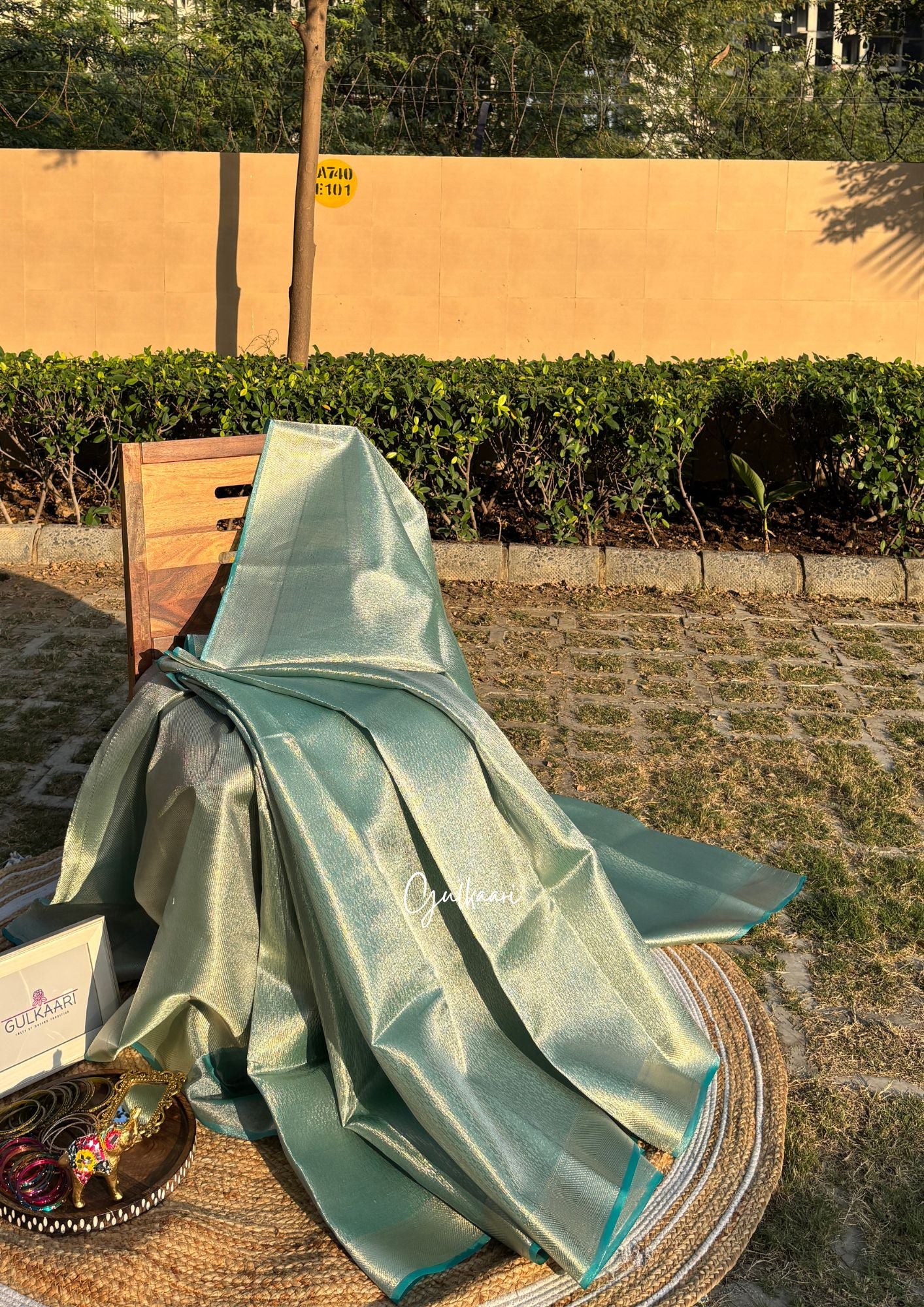 The Crystal Blue- Tissue Banarasi silk from The Sakhi Collection"