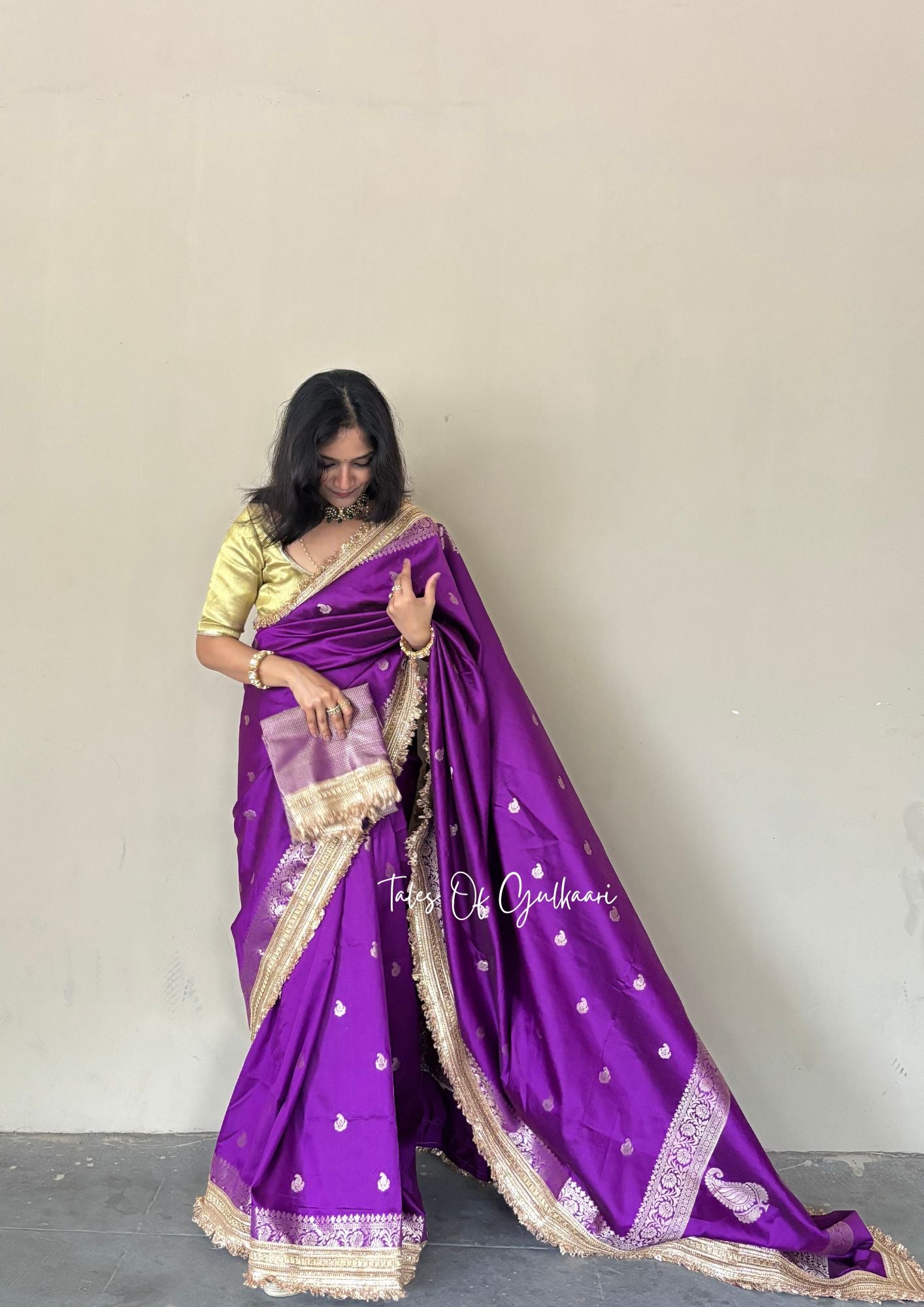 The Nazakat ~ Soft Silk Saree In Lavender with Lace Work