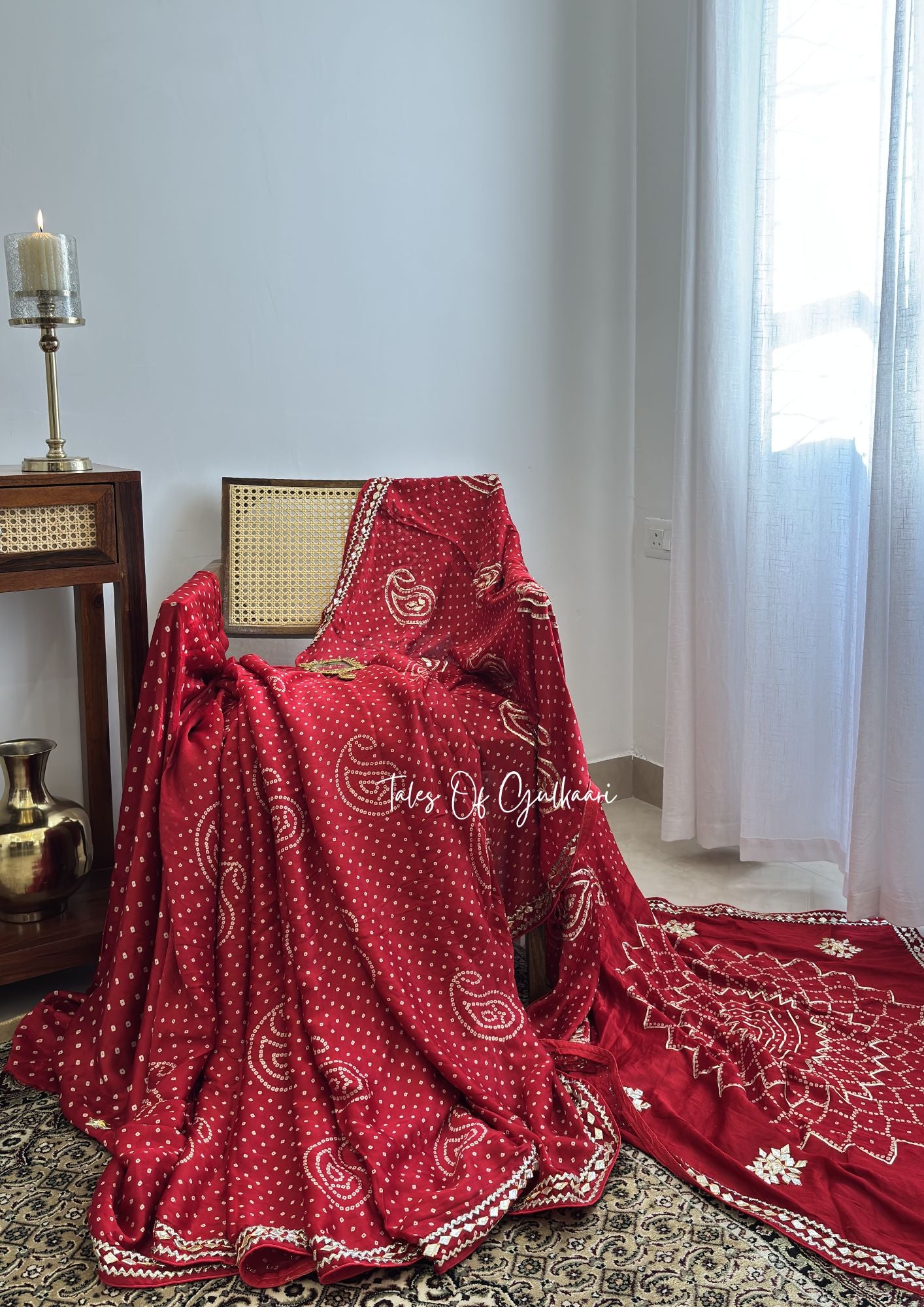 Rang-E-Riwaayat – Soft Modal Silk Bandhej Saree ~ Red