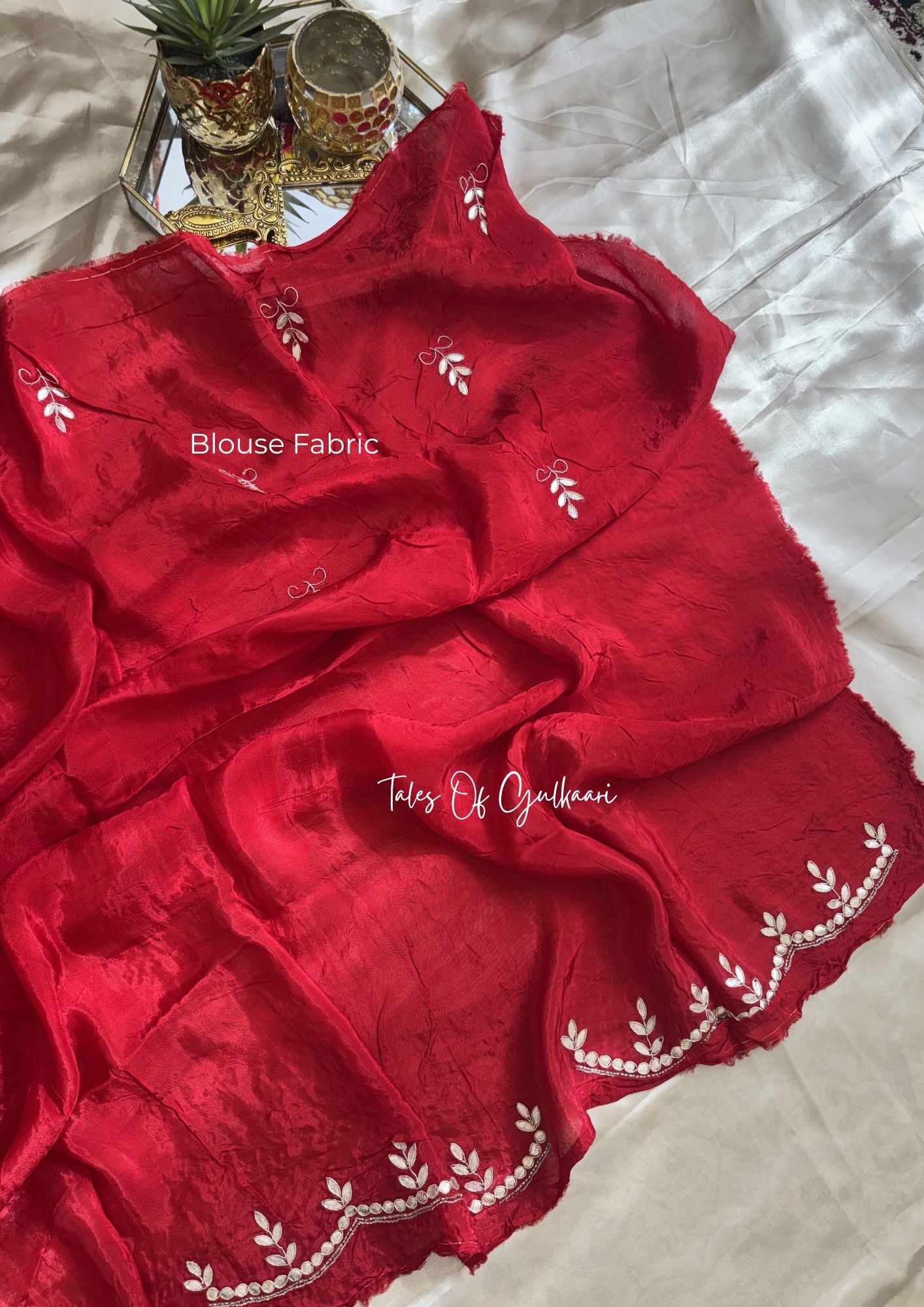 Rajputana Inspired – Soft Silk Gota & Pearl Pallu Edit ~ Red