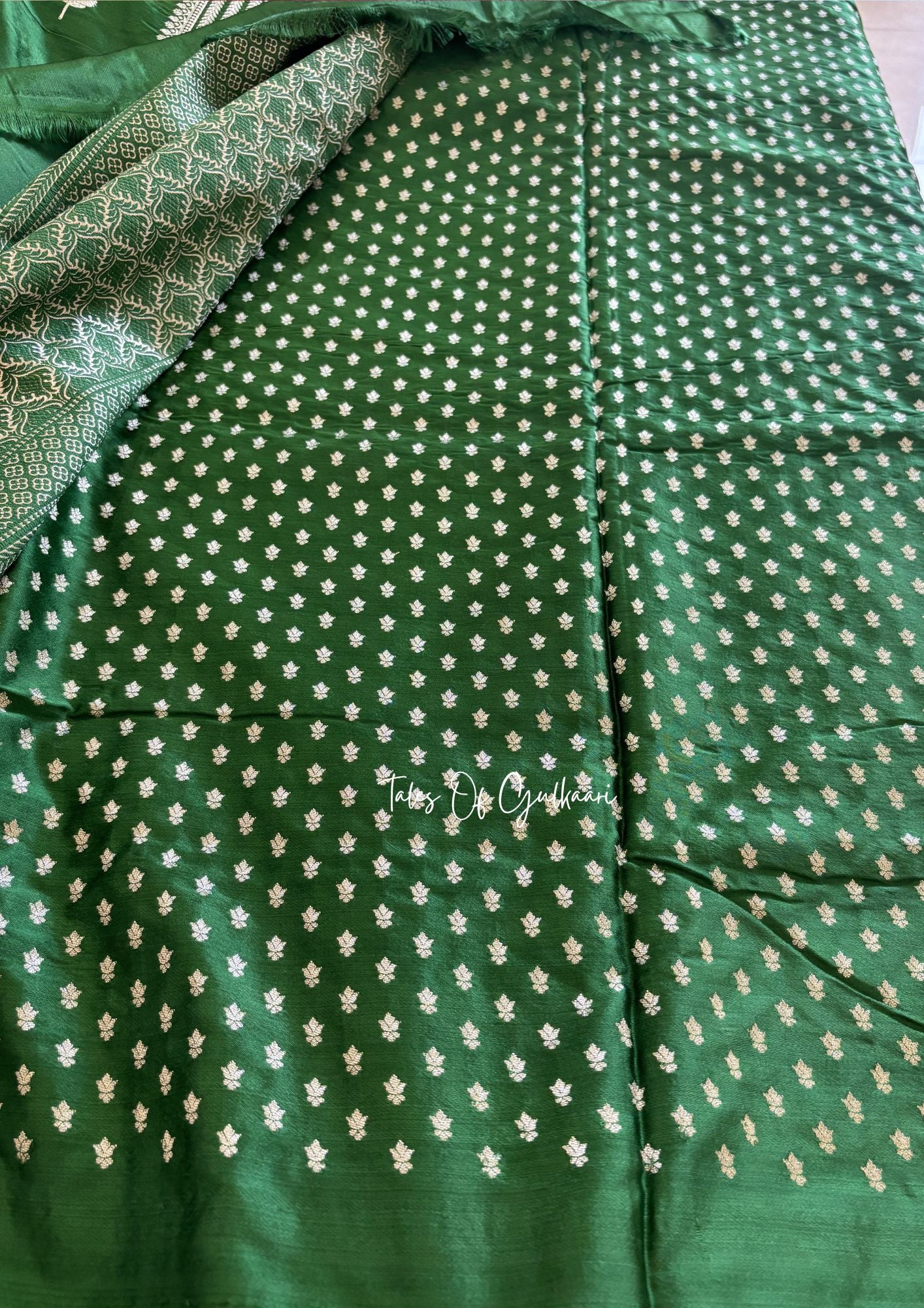 Adhaah ~ Soft Mashru Katan Silk Saree In Green