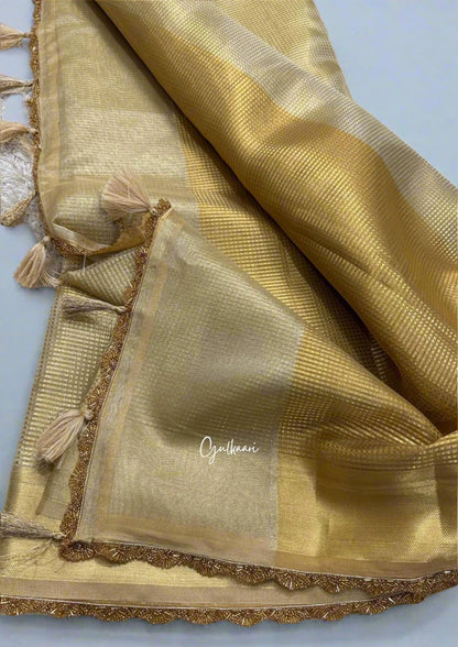 The Sunheri (Golden)- Tissue Banarasi silk from "The Sakhi Collection"