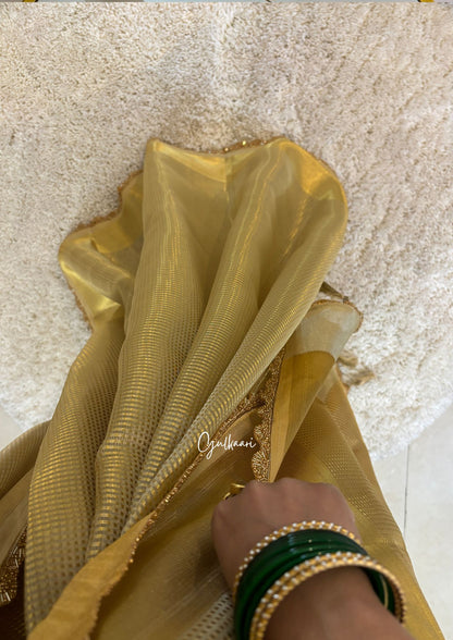 The Sunheri (Golden)- Tissue Banarasi silk from "The Sakhi Collection"