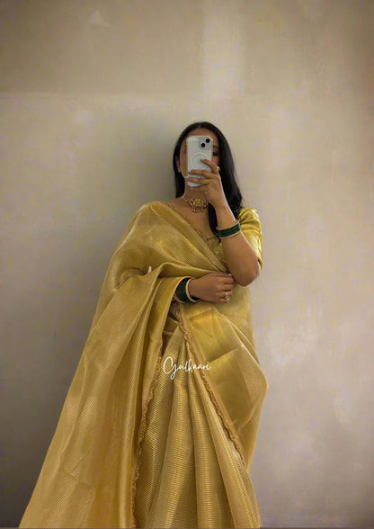 The Sunheri (Golden)- Tissue Banarasi silk from "The Sakhi Collection"