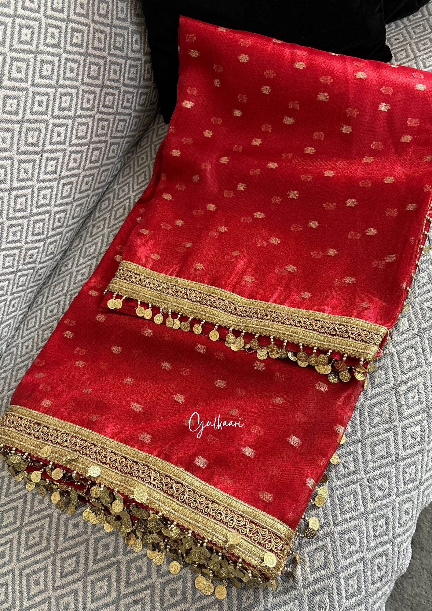The Laal- Gehna (Red)- Tissue Banarasi silk from "The Sakhi Collection"