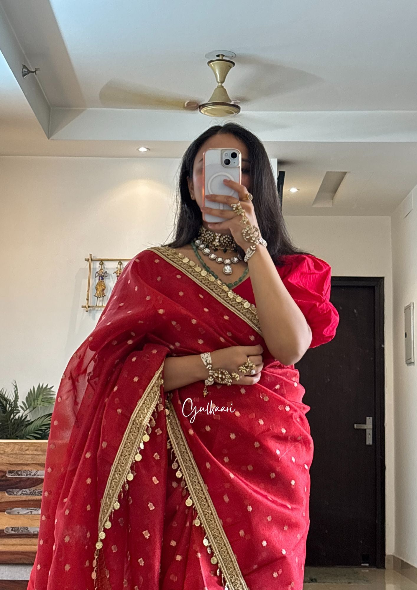 The Laal- Gehna (Red)- Tissue Banarasi silk from "The Sakhi Collection"