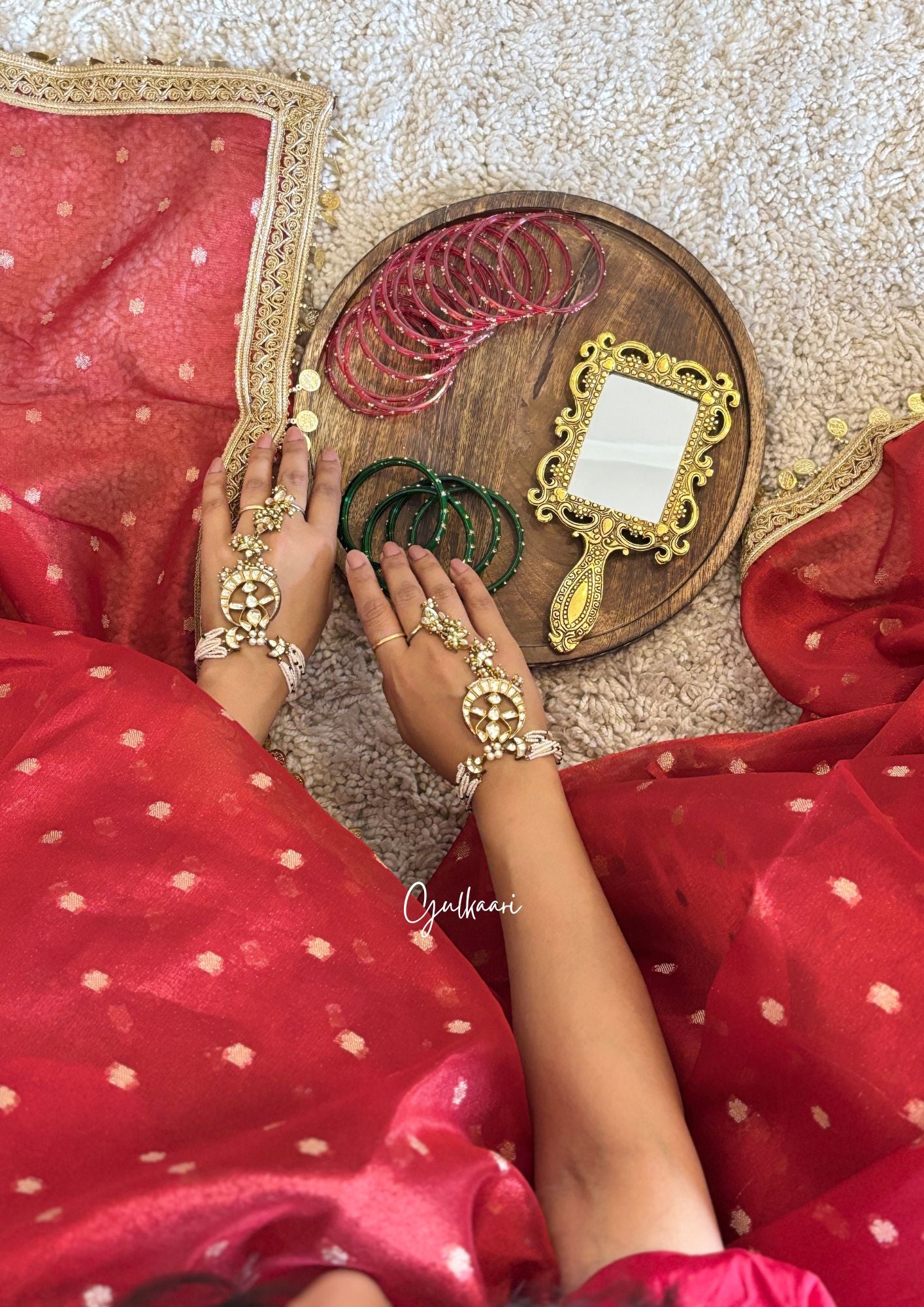 The Laal- Gehna (Red)- Tissue Banarasi silk from "The Sakhi Collection"