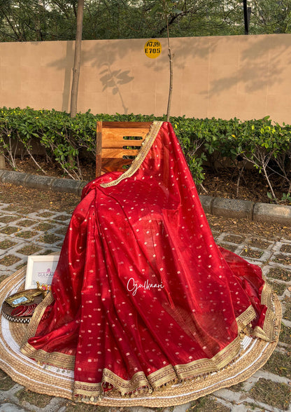 The Laal- Gehna (Red)- Tissue Banarasi silk from "The Sakhi Collection"