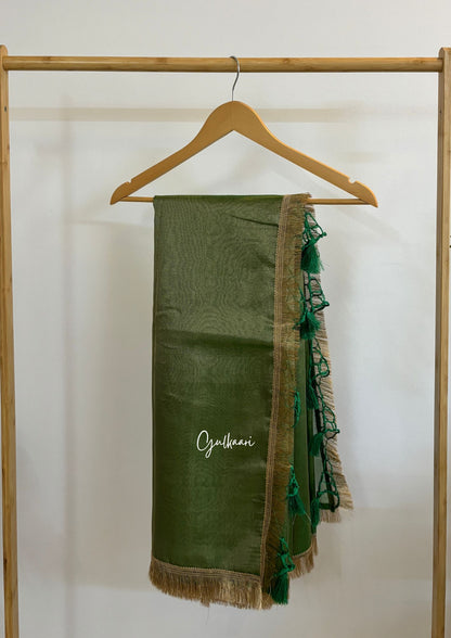 The Metallic Green Kiran Lace- Tissue Banarasi silk from "The Sakhi Collection"
