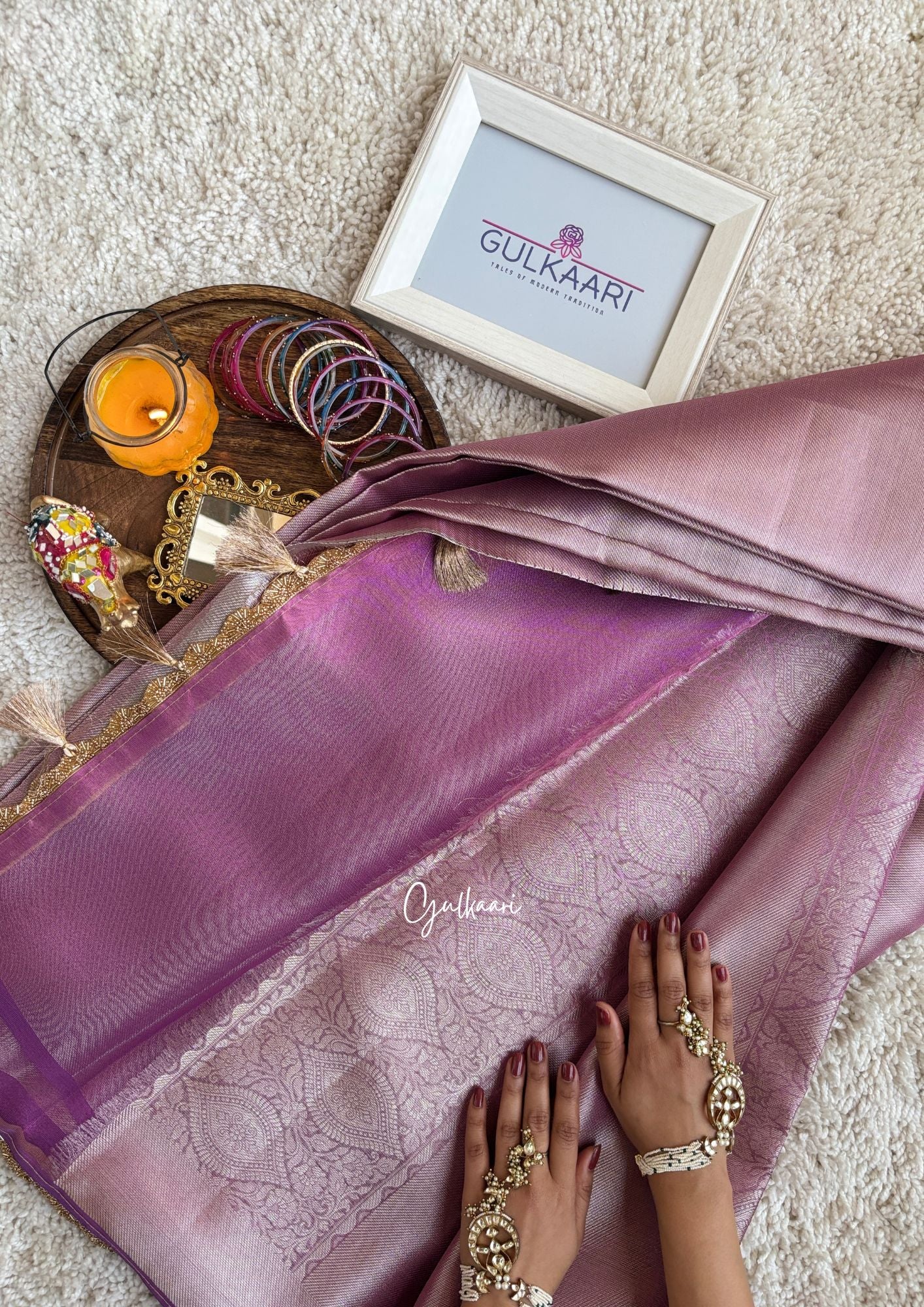 The Lavender Hues - Tissue Banarasi silk from "The Sakhi Collection"