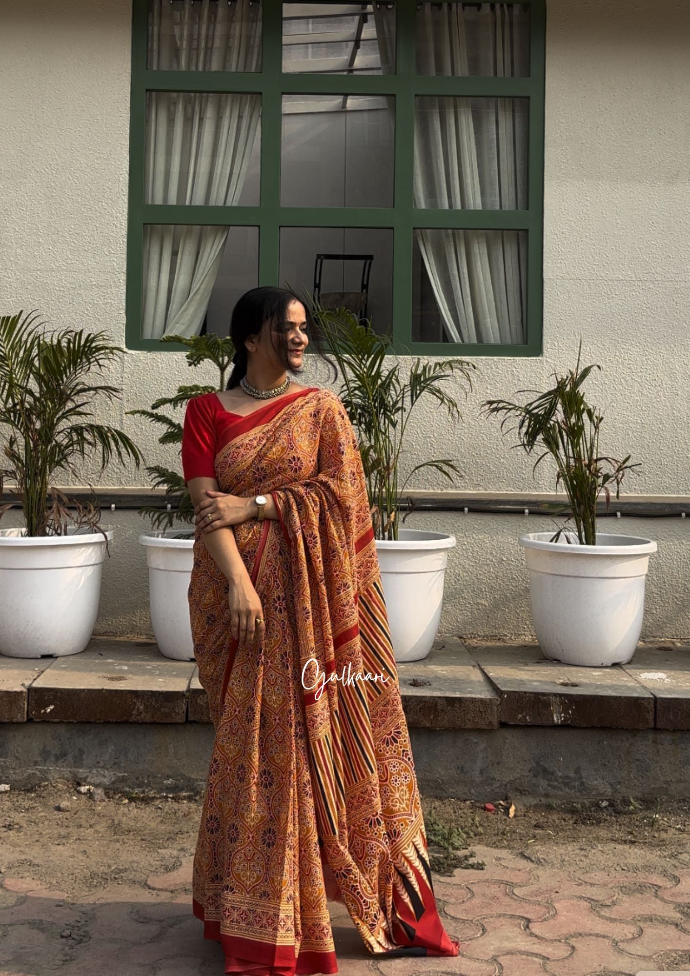 The Yellow Heaven - Hand-Block Prints Soft Mul Cotton Saree
