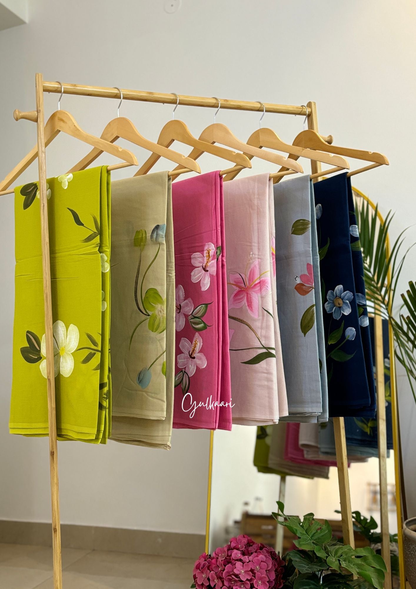 The Soft Beige - Hand-Painted Soft Mul Cotton Saree