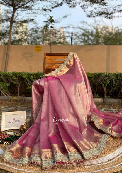 The Blush Pink- Tissue Banarasi silk from "The Sakhi Collection"