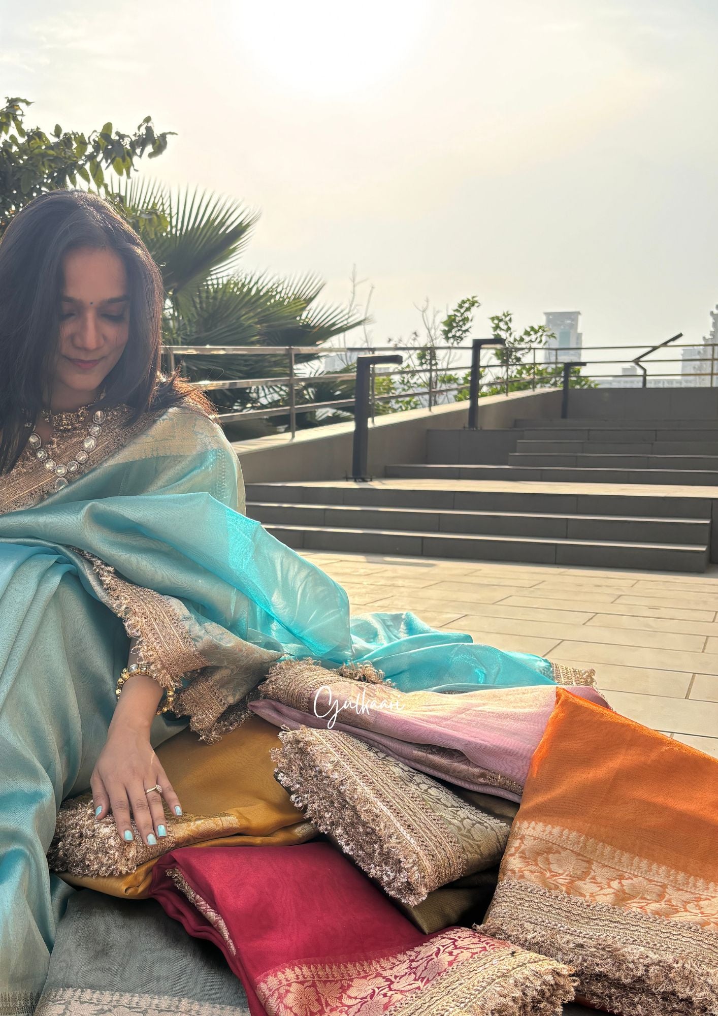 The Tangerine Orange - Tissue Banarasi silk from "The Sakhi Collection"