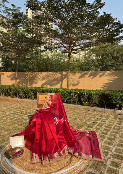 The Red- Tissue Banarasi silk from "The Sakhi Collection"