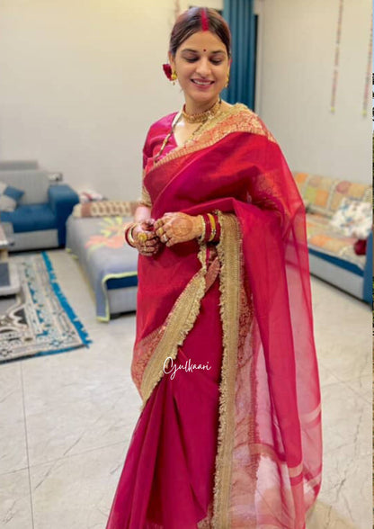 The Red- Tissue Banarasi silk from "The Sakhi Collection"