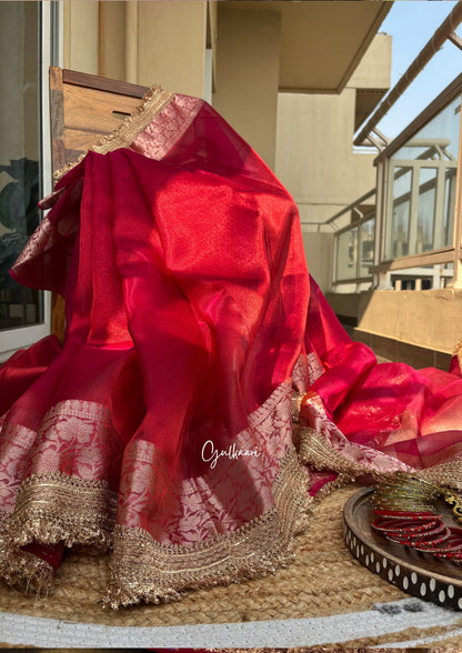 The Red- Tissue Banarasi silk from "The Sakhi Collection"