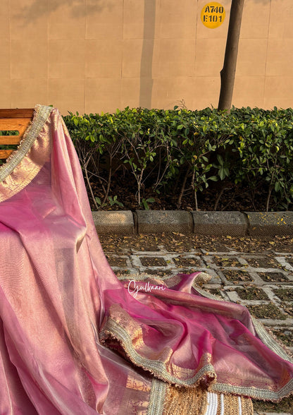 The Blush Pink- Tissue Banarasi silk from "The Sakhi Collection"