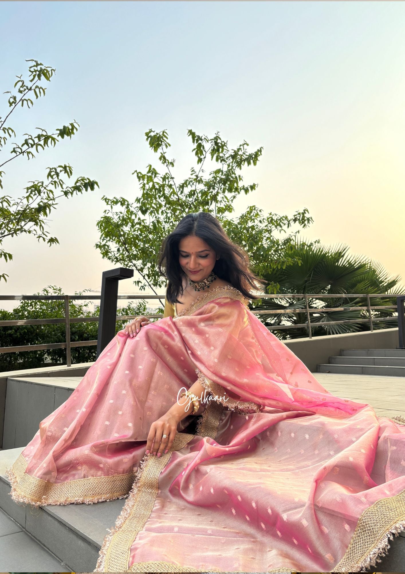 The Soft Blush Pink - Tissue Banarasi Silk from "The Rangeen Pitara" collection