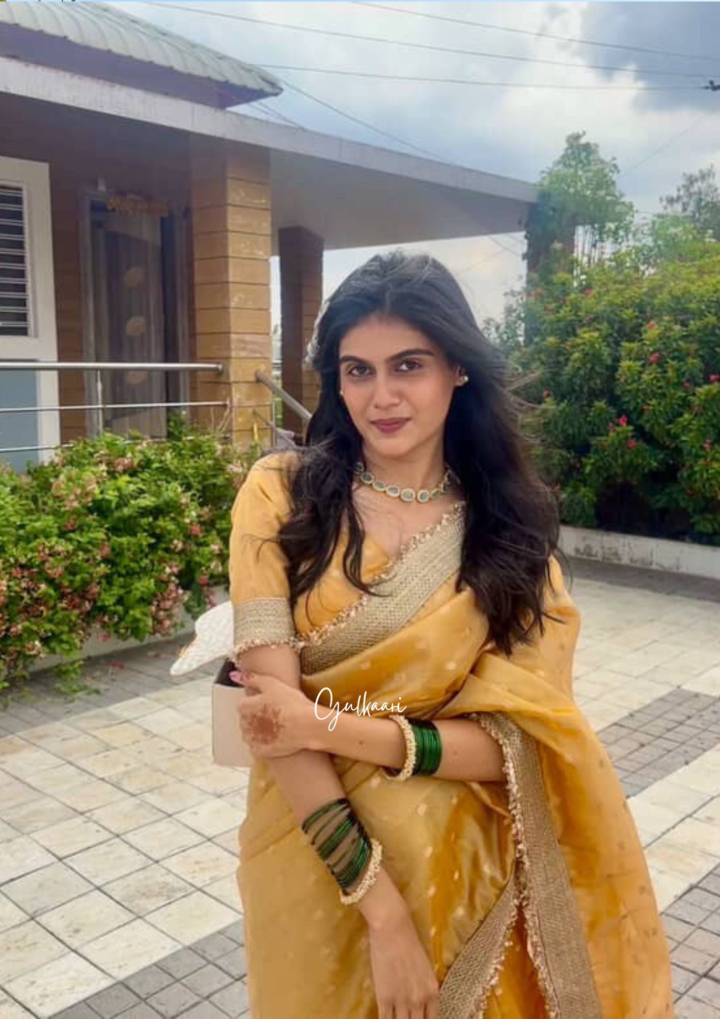 The Sunset Yellow - Tissue Banarasi Silk from "The Rangeen Pitara" collection