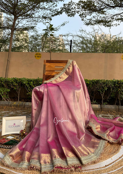 The Blush Pink- Tissue Banarasi silk from "The Sakhi Collection"