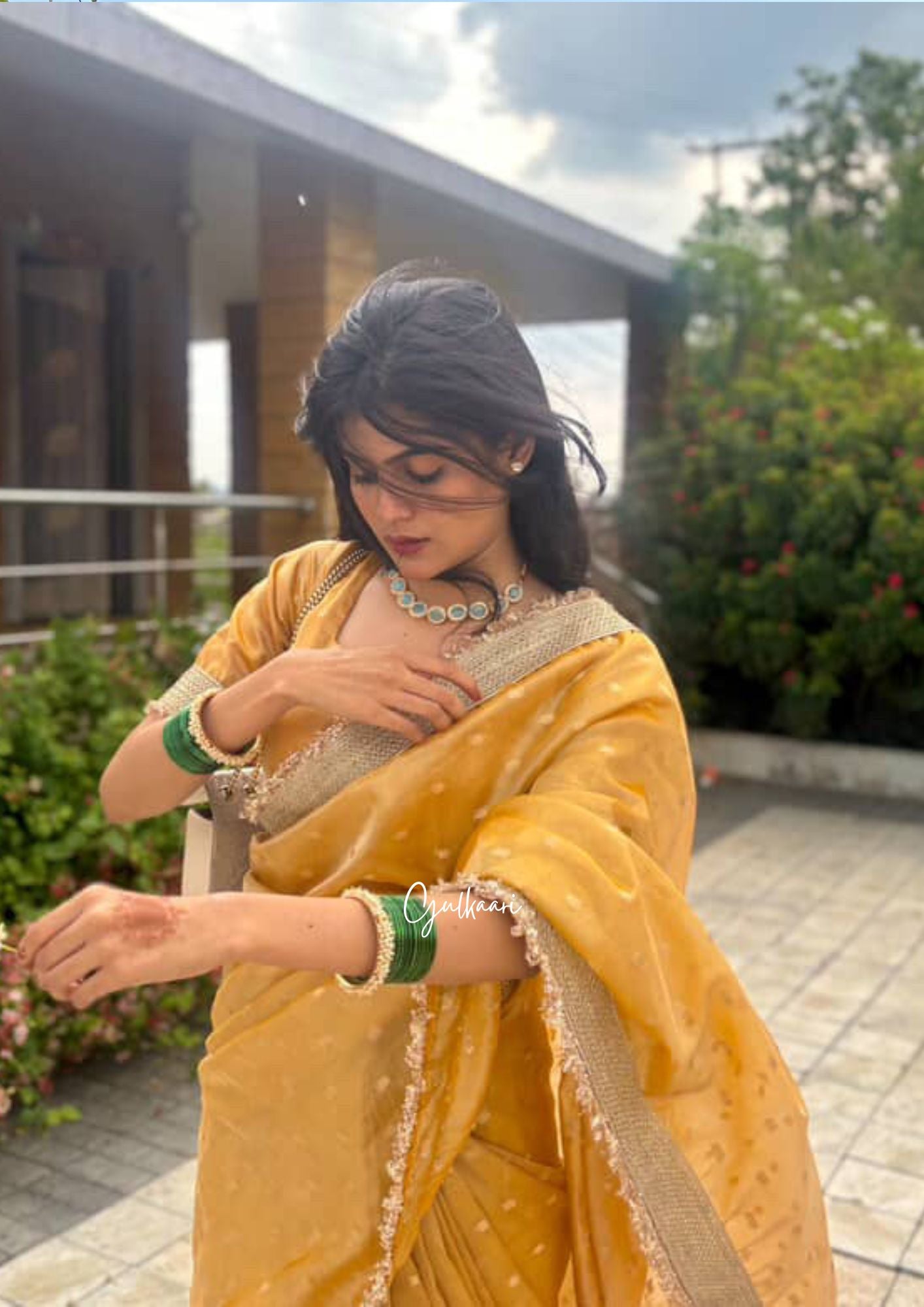 The Sunset Yellow - Tissue Banarasi Silk from "The Rangeen Pitara" collection