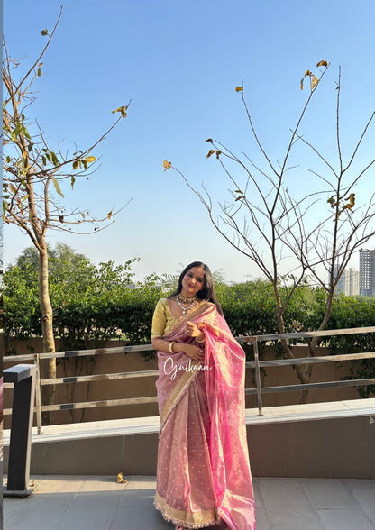 The Soft Lavender With Pink Hues- Tissue Banarasi Silk from "The Rangeen Pitara" collection