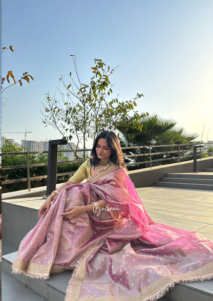 The Soft Lavender With Pink Hues- Tissue Banarasi Silk from "The Rangeen Pitara" collection