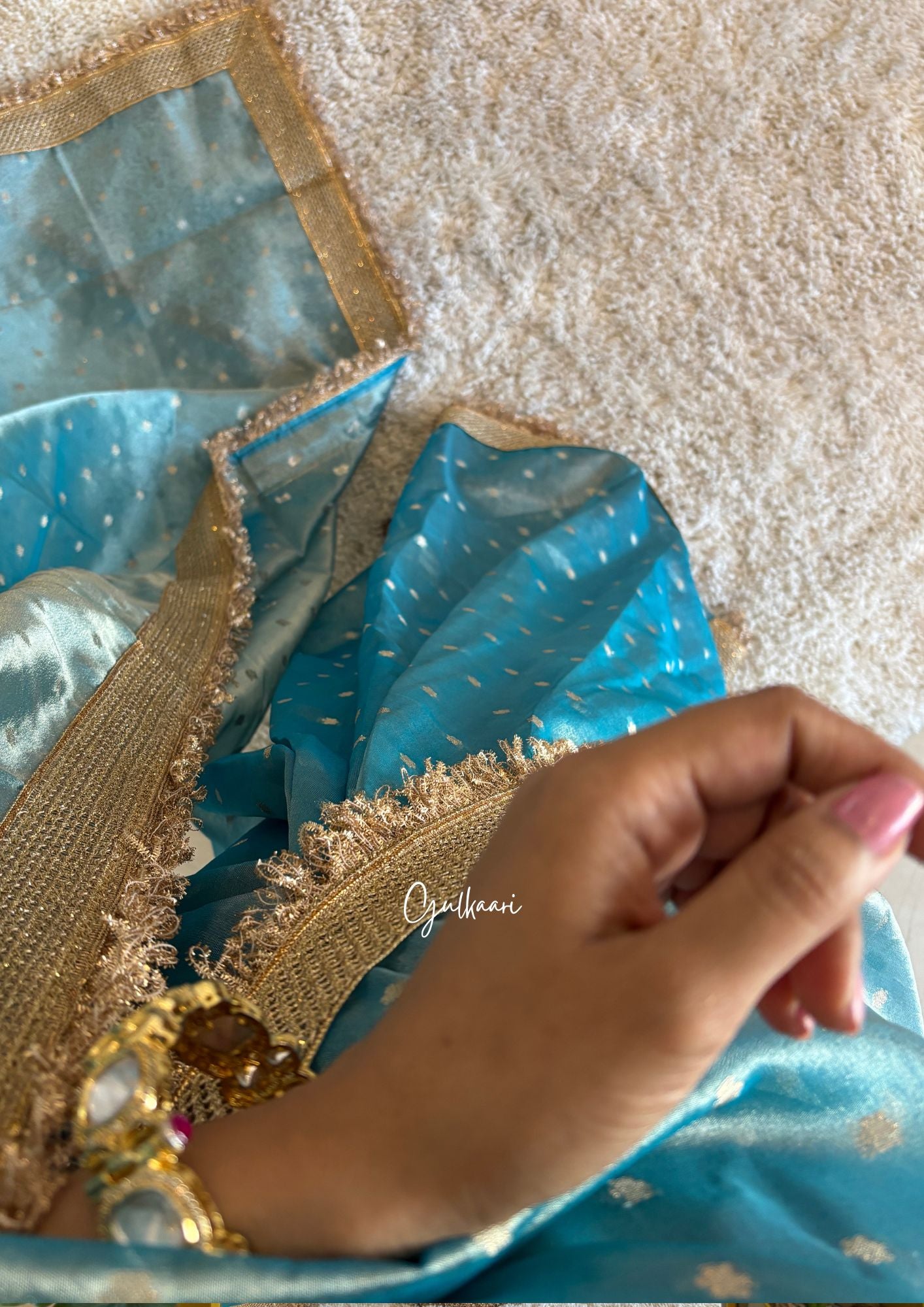 The Crystal Blue - Tissue Banarasi Silk from "The Rangeen Pitara" collection