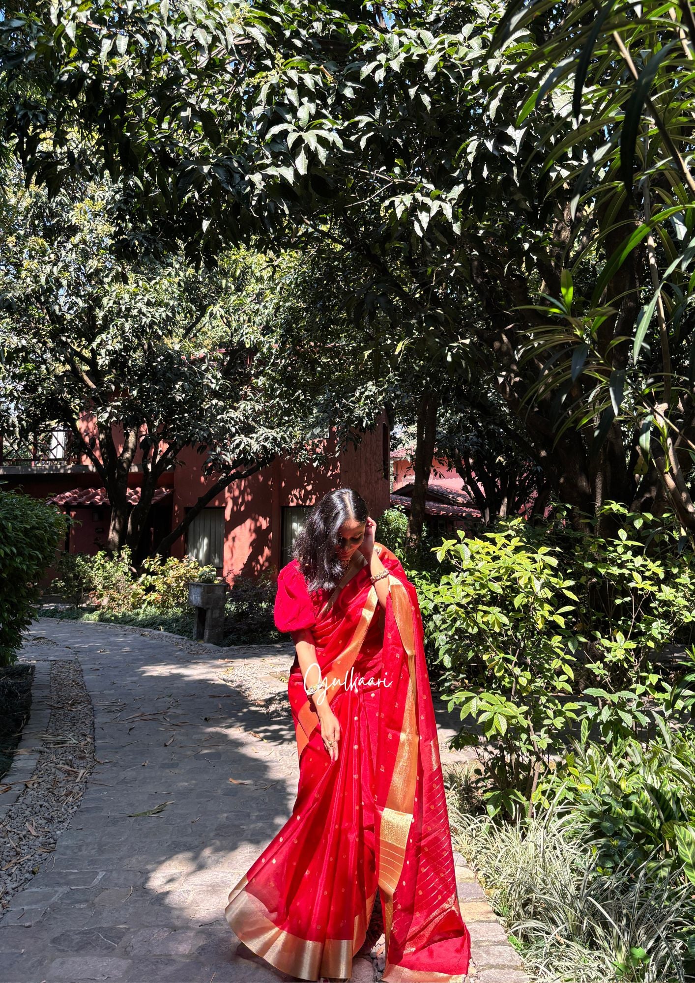 The Red- Soft Banarasi Silk Laal-Husn without Gotappati lace work