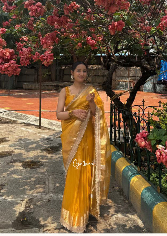 The Yellow- Tissue Banarasi silk from "The Sakhi Collection"