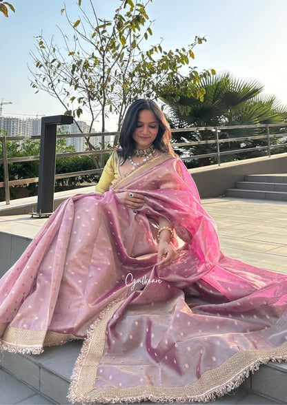 The Soft Lavender With Pink Hues- Tissue Banarasi Silk from "The Rangeen Pitara" collection