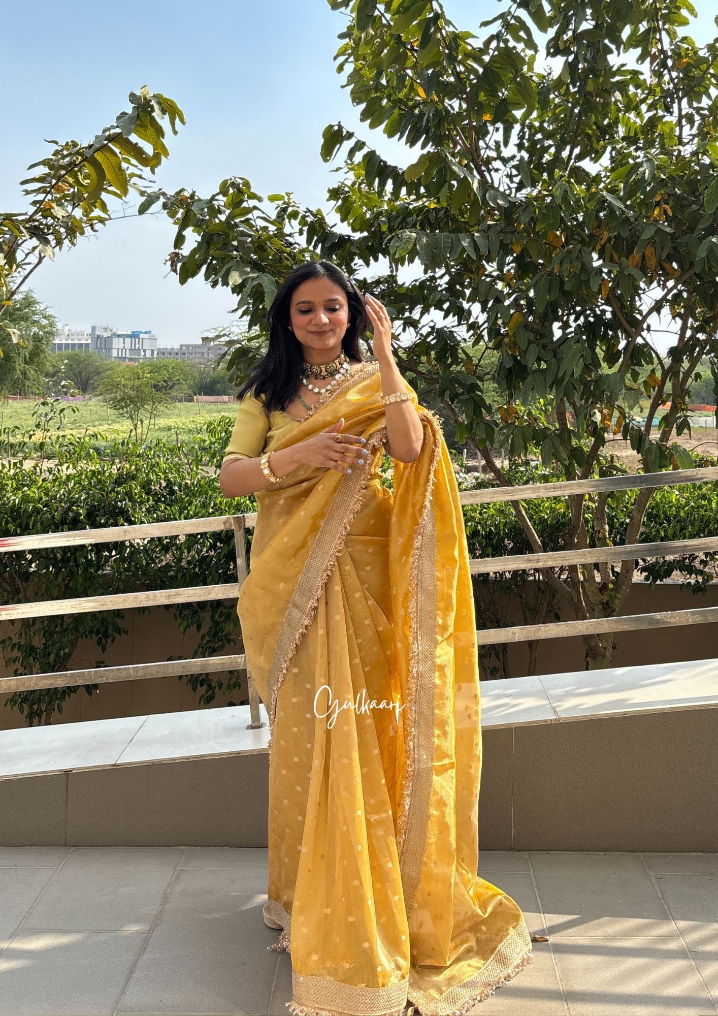 The Sunset Yellow - Tissue Banarasi Silk from "The Rangeen Pitara" collection