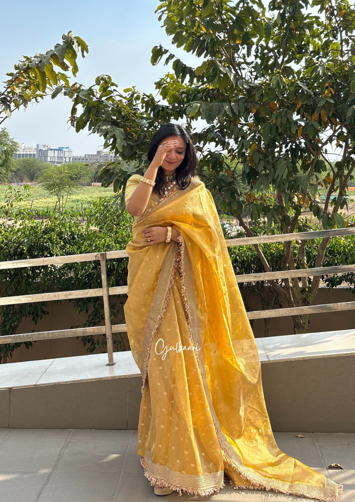 The Sunset Yellow - Tissue Banarasi Silk from "The Rangeen Pitara" collection
