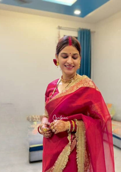 The Red- Tissue Banarasi silk from "The Sakhi Collection"