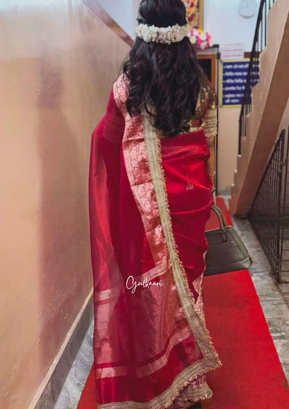 The Red- Tissue Banarasi silk from "The Sakhi Collection"