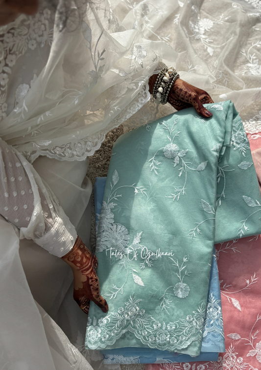 The Fresh Pastel Green - Kora Organza Saree