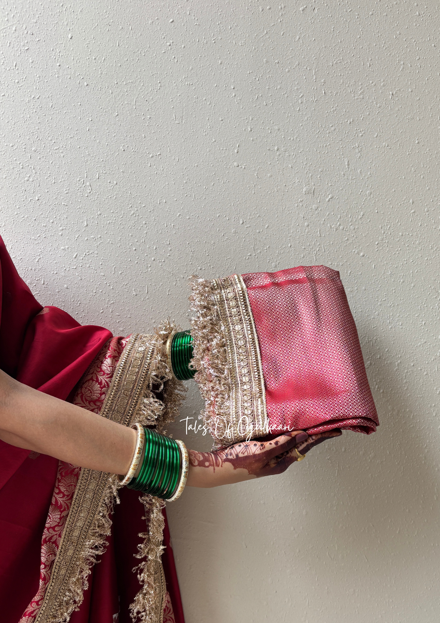 The Nazakat ~ Soft Silk Saree In Red with Lace Work