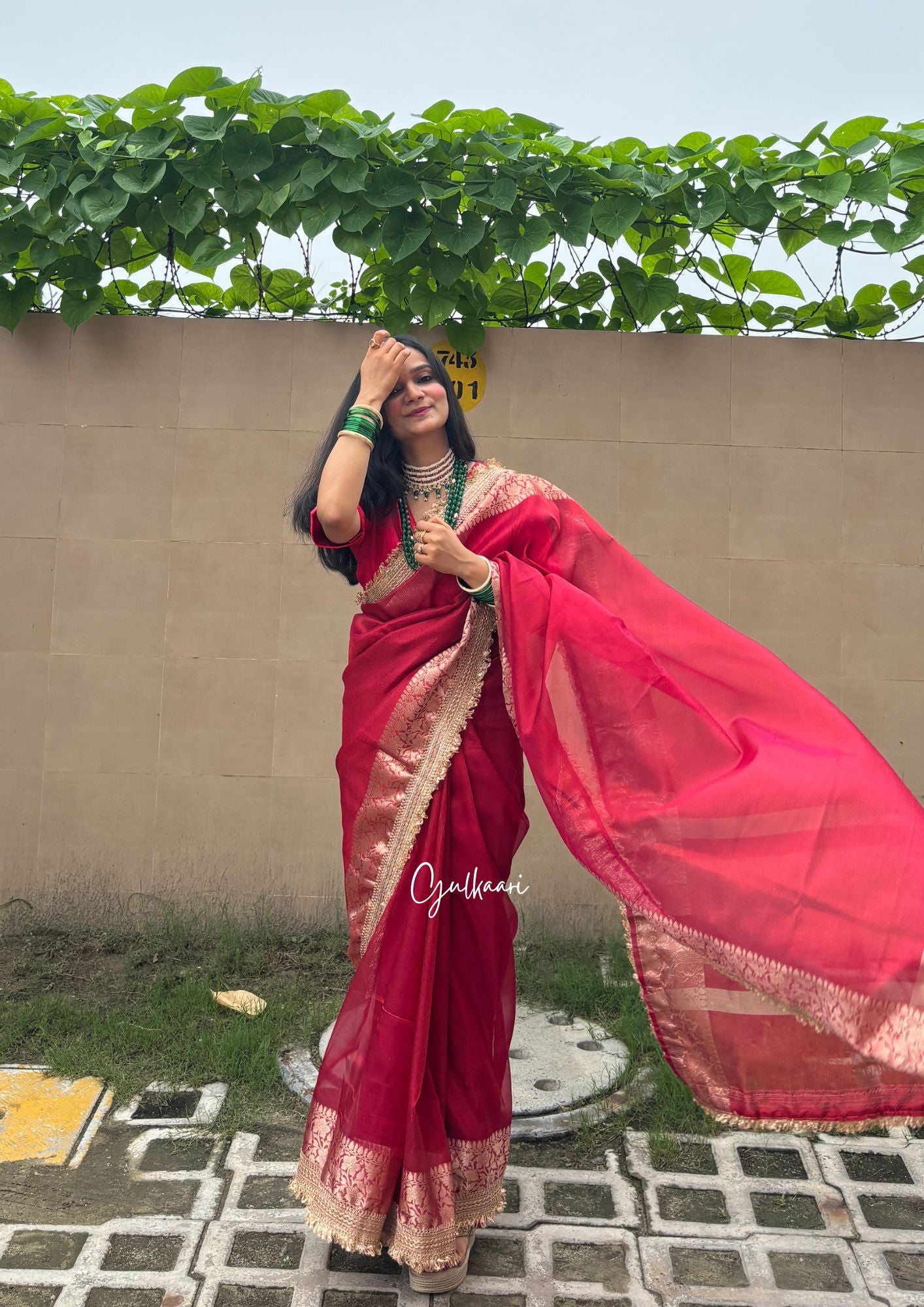 The Red- Tissue Banarasi silk from "The Sakhi Collection"