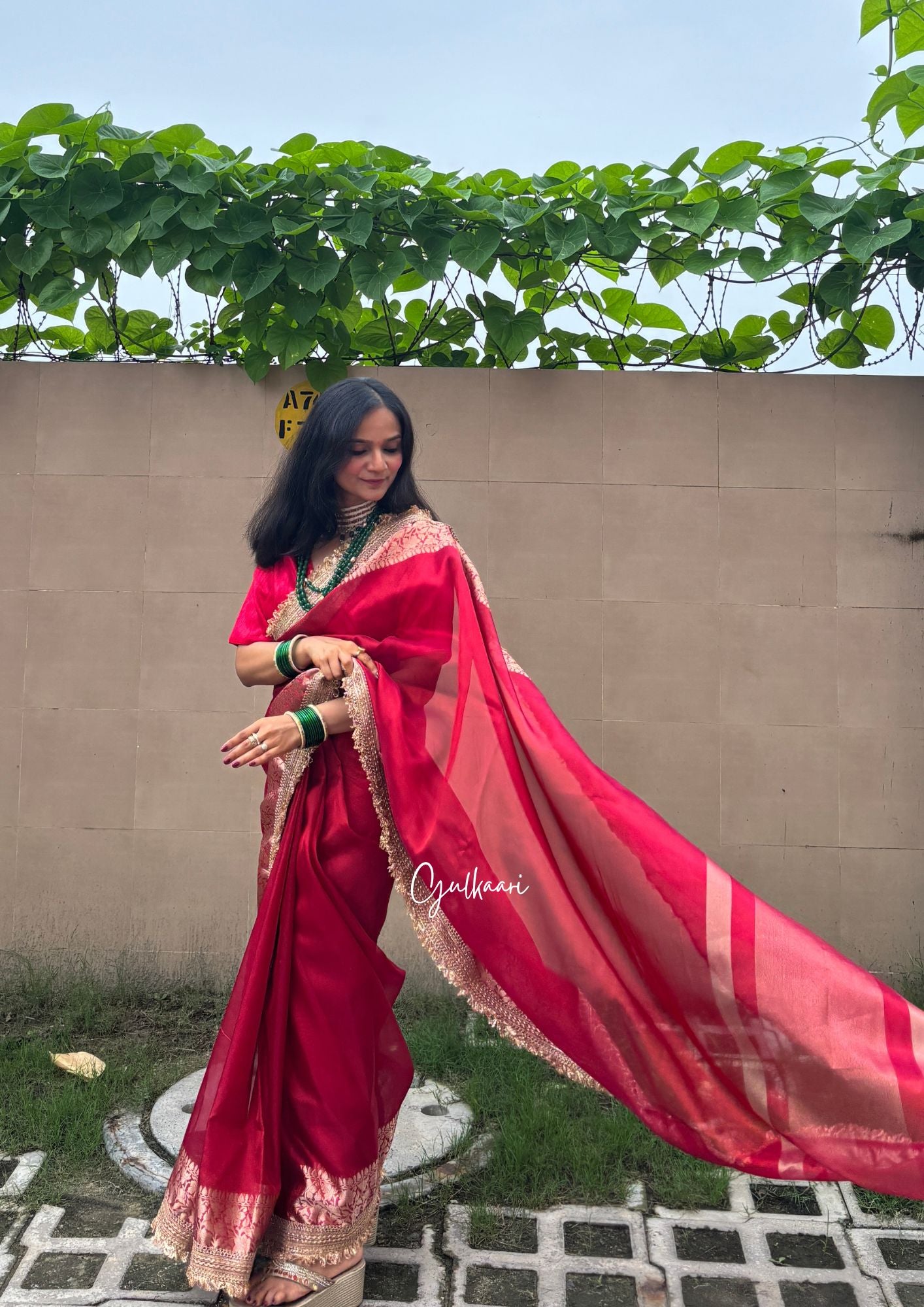 The Red- Tissue Banarasi silk from "The Sakhi Collection"