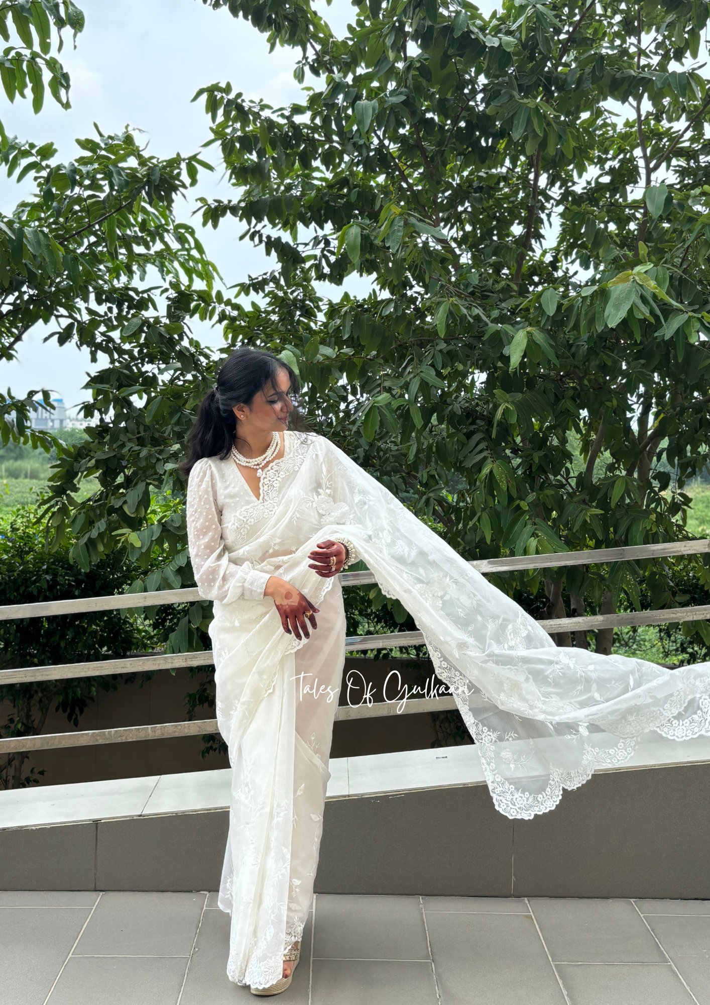 The Serene White - Kora Organza Saree