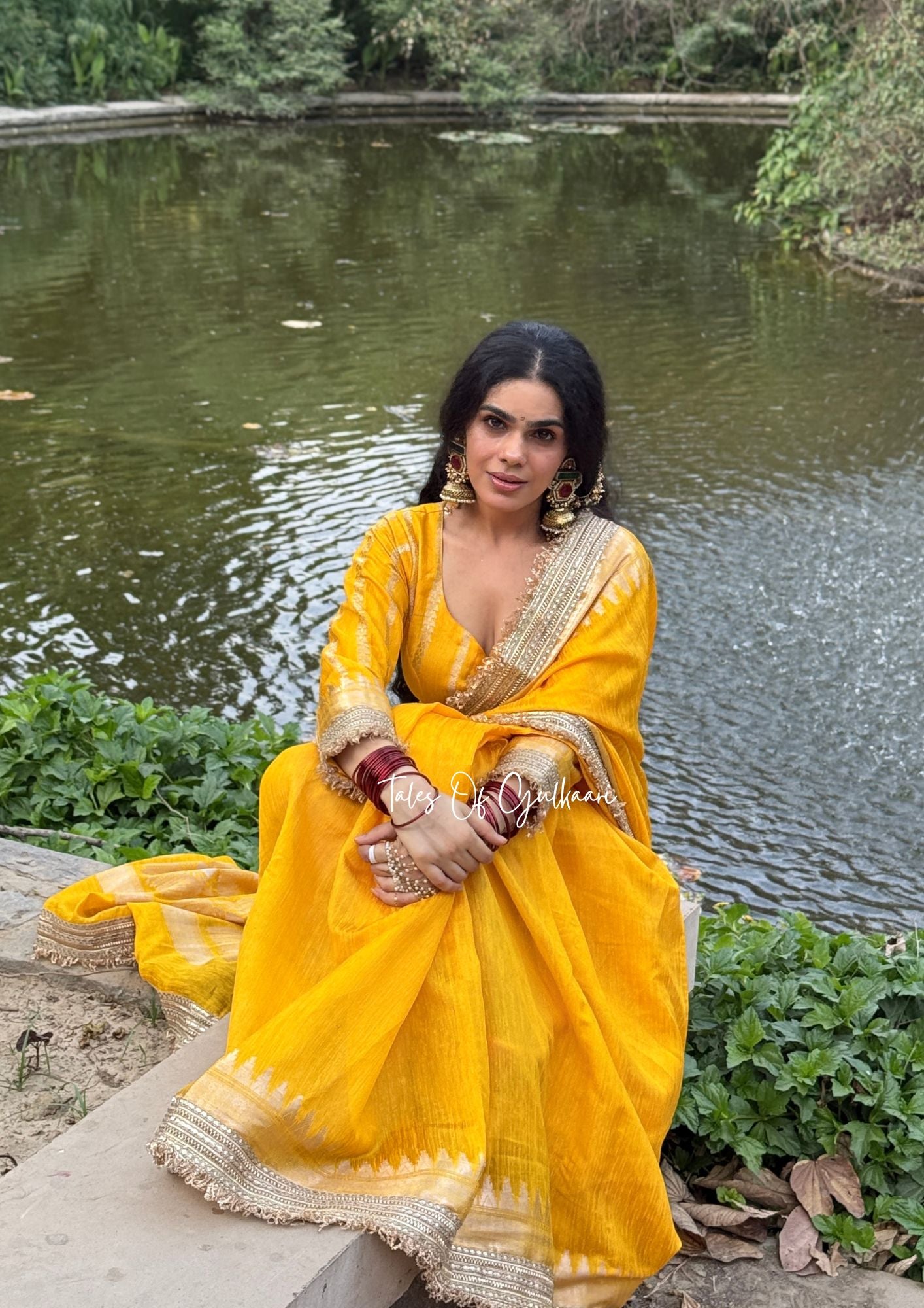 The “Mandap” Saree ~ Premium Ghiccha Cotton Saree In Yellow with Weaving Work