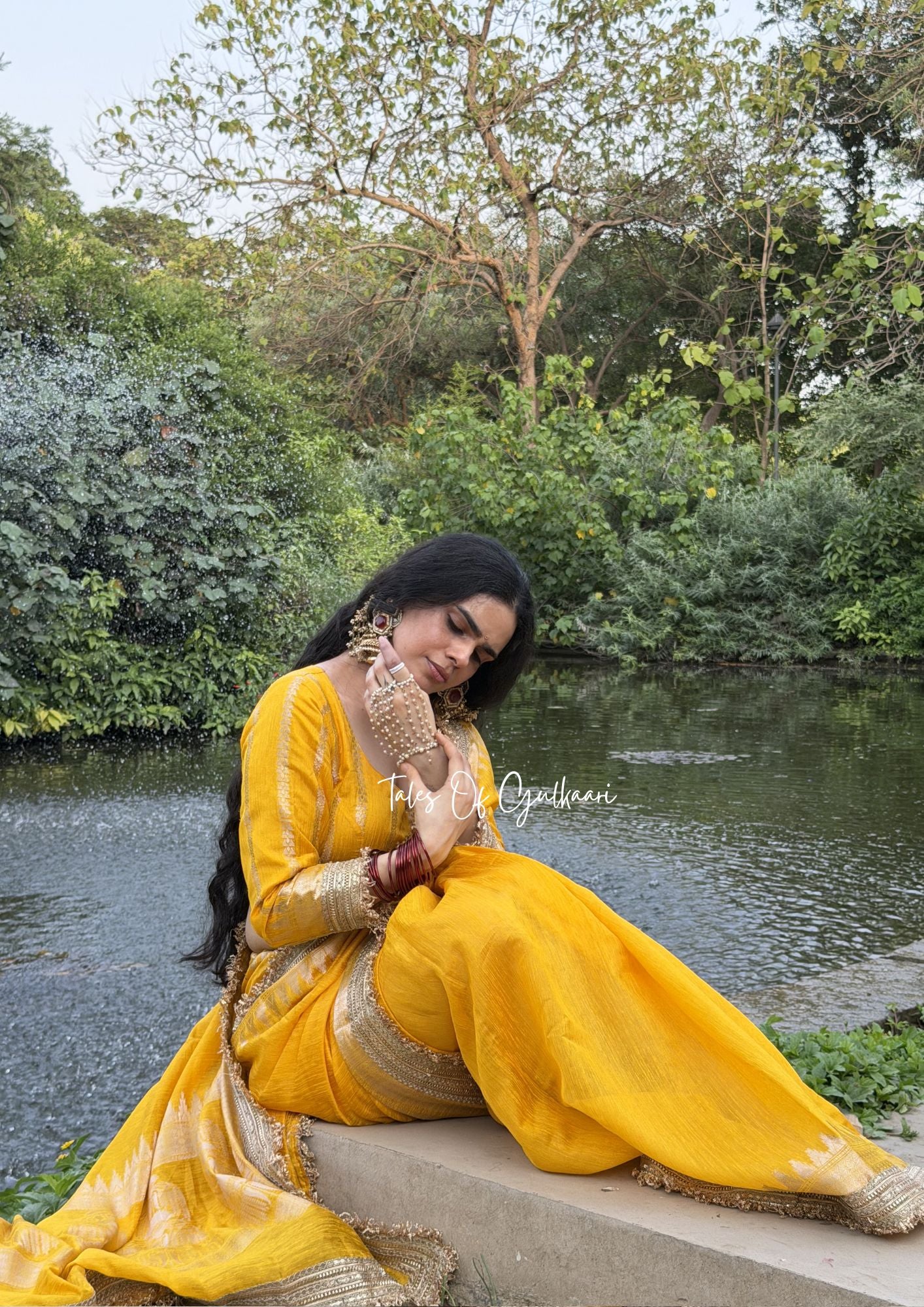 The “Mandap” Saree ~ Premium Ghiccha Cotton Saree In Yellow with Weaving Work