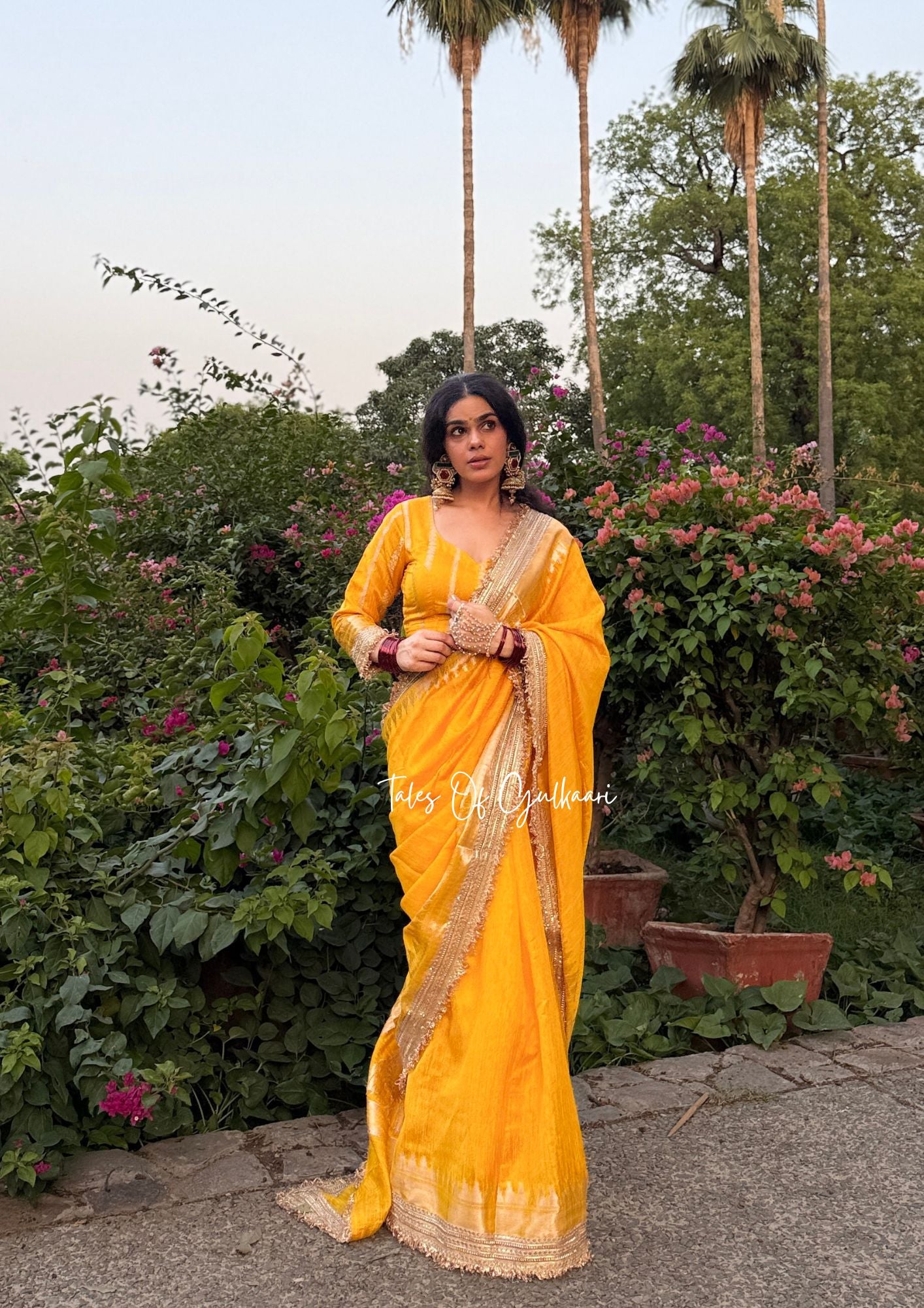The “Mandap” Saree ~ Premium Ghiccha Cotton Saree In Yellow with Weaving Work