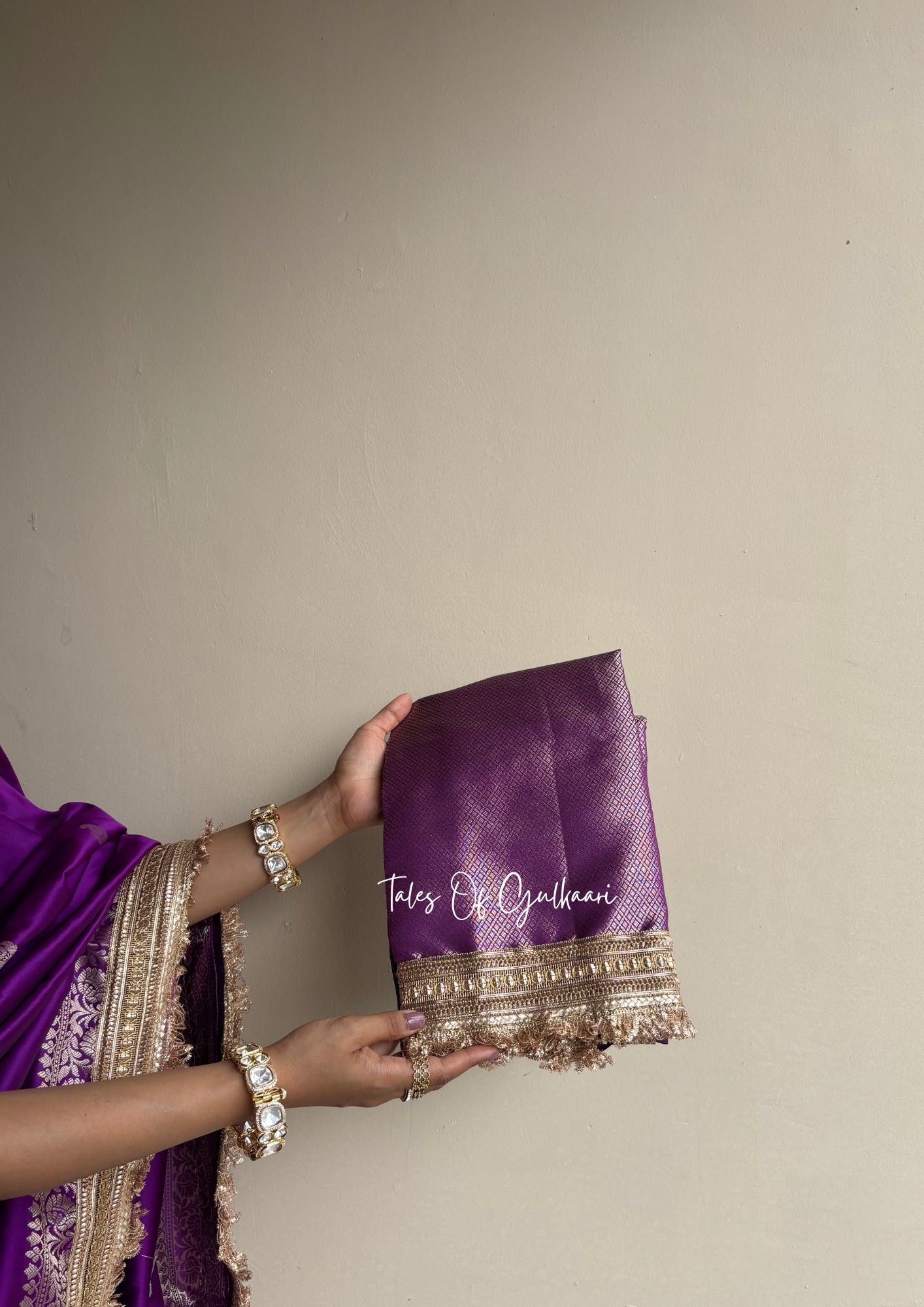 The Nazakat ~ Soft Silk Saree In Lavender with Lace Work