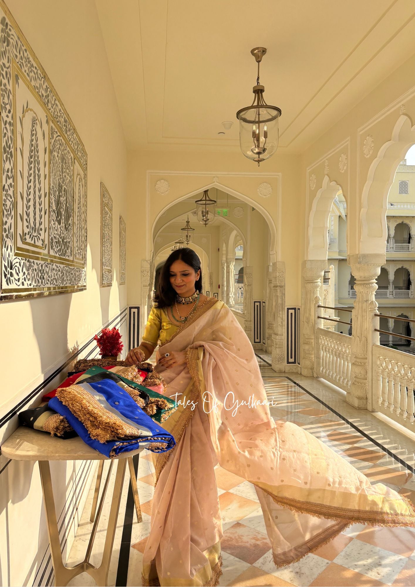 The Beige - Soft Banarasi Silk from the Laal-Husn design with Gotappati lace work