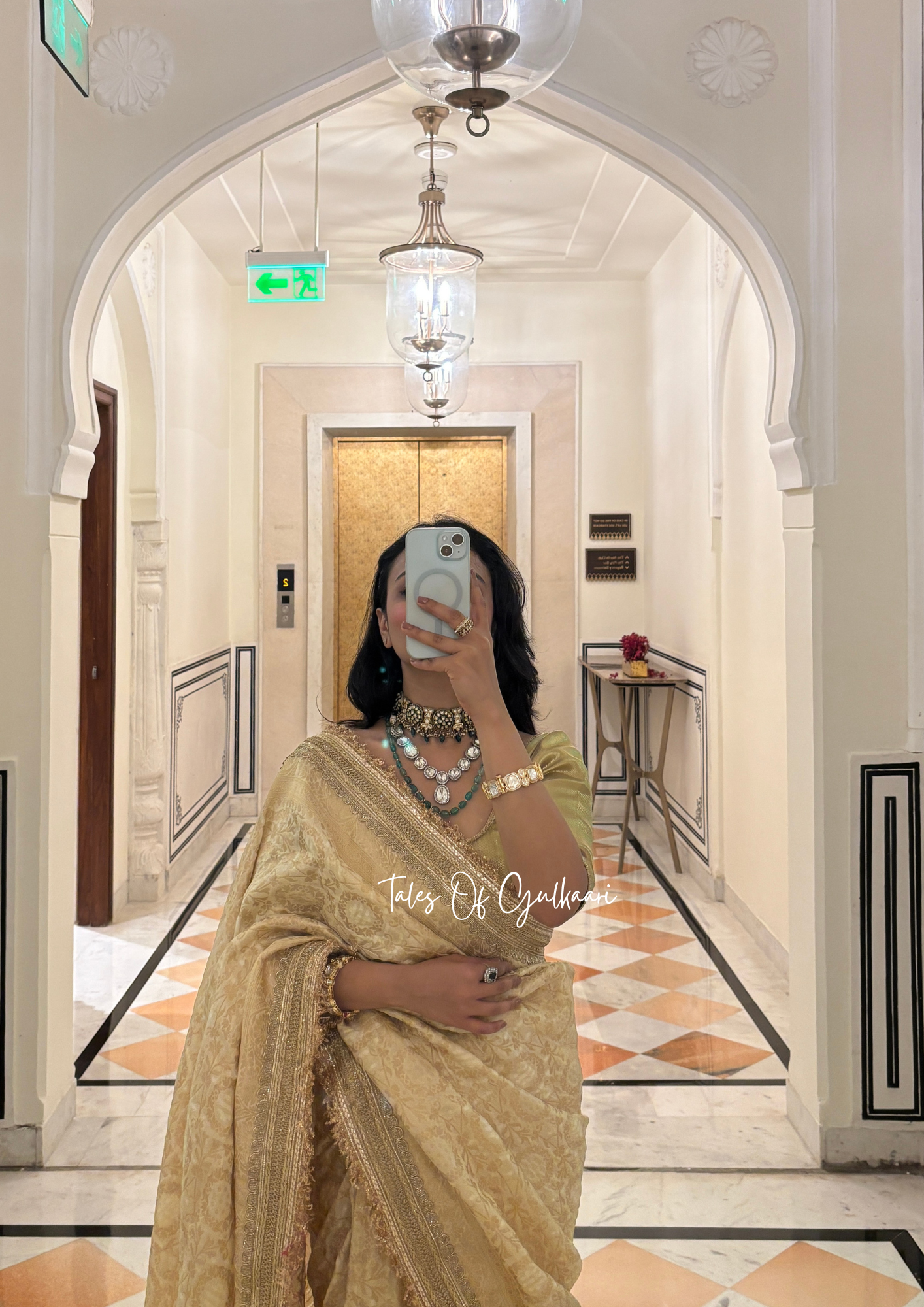 The Noor-E-Bandhej ~ Soft Katan Silk Saree In Ivory/Beige with Lace Work