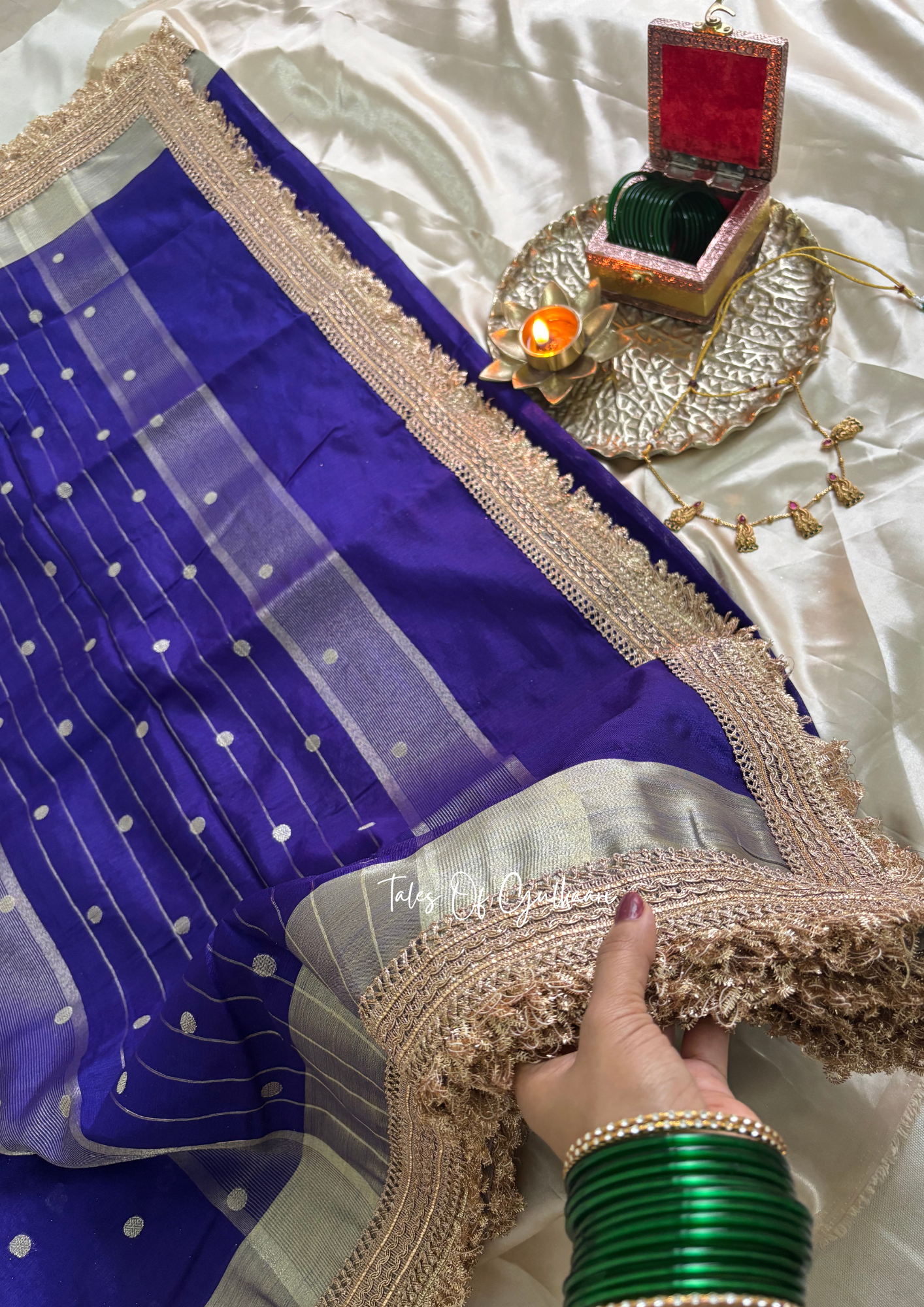 The Violet - Soft Banarasi Silk from the Laal-Husn design with Gotappati lace work