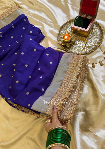 The Violet - Soft Banarasi Silk from the Laal-Husn design with Gotappati lace work