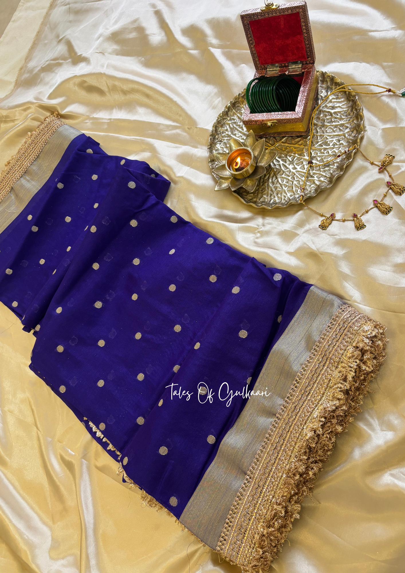 The Violet - Soft Banarasi Silk from the Laal-Husn design with Gotappati lace work